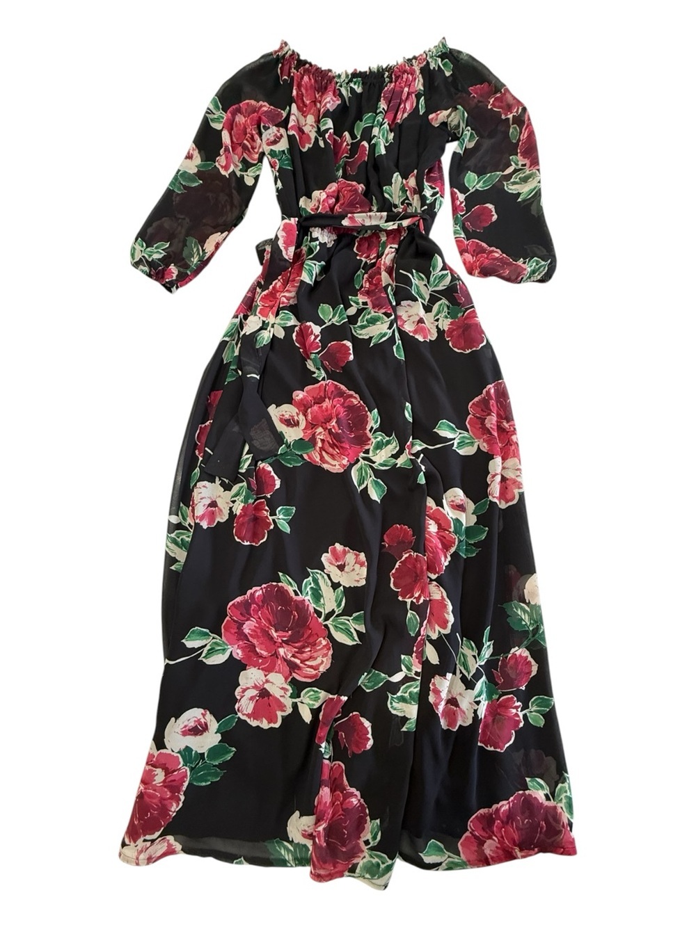 Nine West Sheer Floral Maxi Dress Size 8